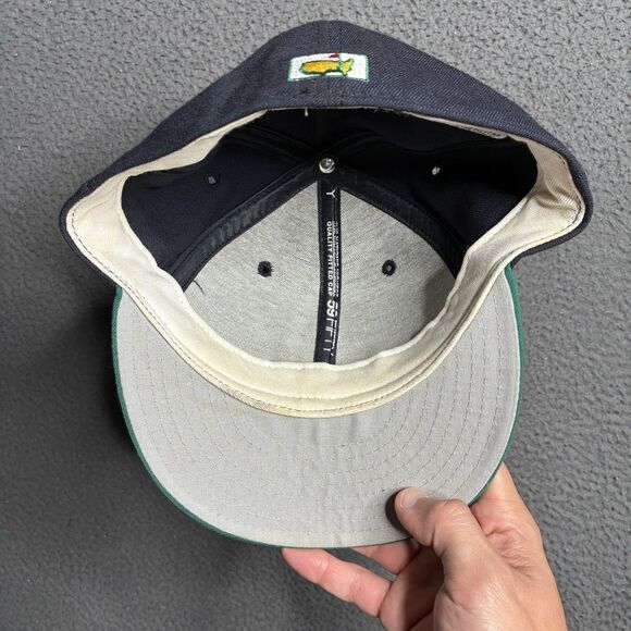 2001 Augusta National Members Fitted Hat Sz 7 3/8 New Era 5950 Green Bill/ Navy - Picture 8 of 12